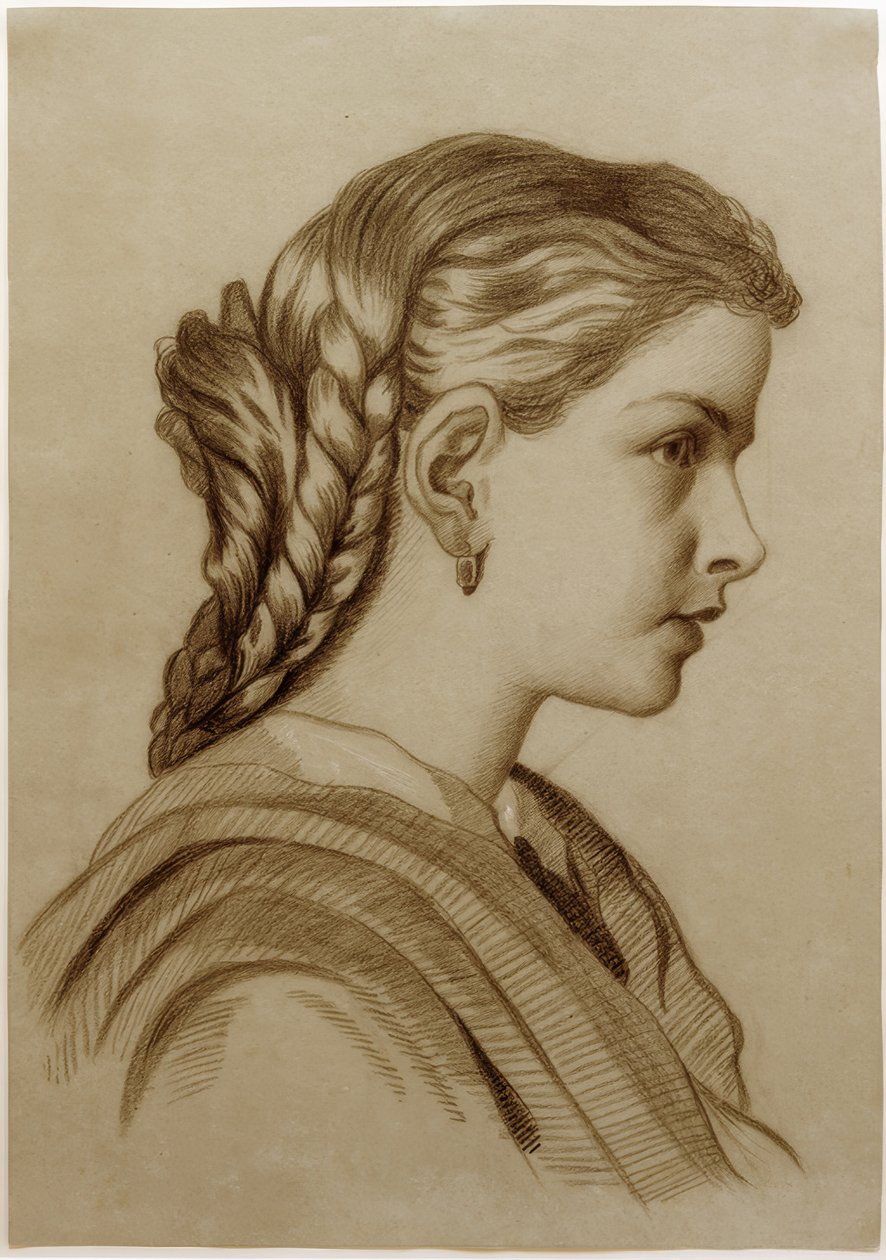 Retrato de perfil de uma jovem senhora à direita de Fritz von Uhde