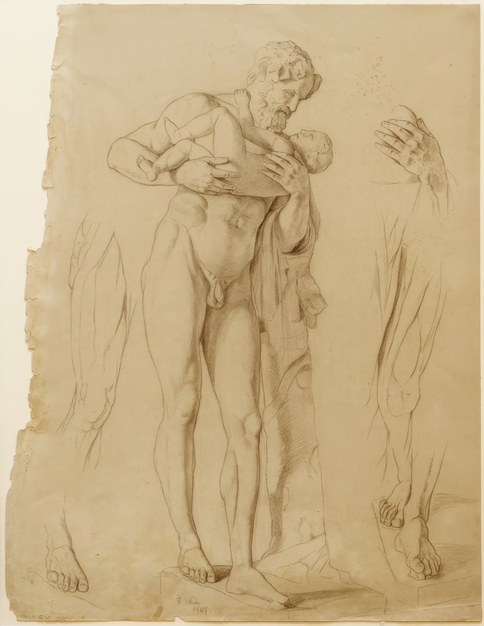 Silen com o menino Dionísio de Fritz von Uhde