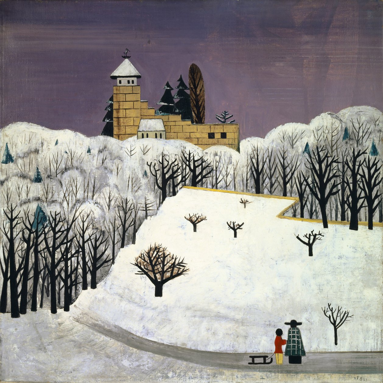 Castelo de Birseck na neve de Fritz Baumann