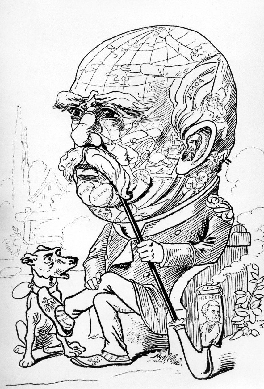 Caricatura de Bismark publicada na revista Nebelspalter de 2 de março de 1889 (gravura) de Fritz Boscovitz