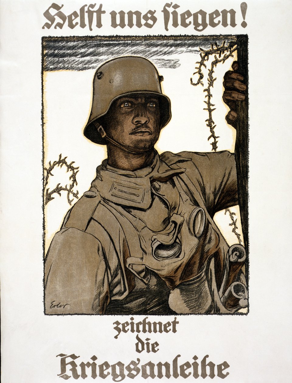 Ajude-nos a vencer! Desenhe o vínculo de guerra, pub. Munique, 1917 de Fritz Erler