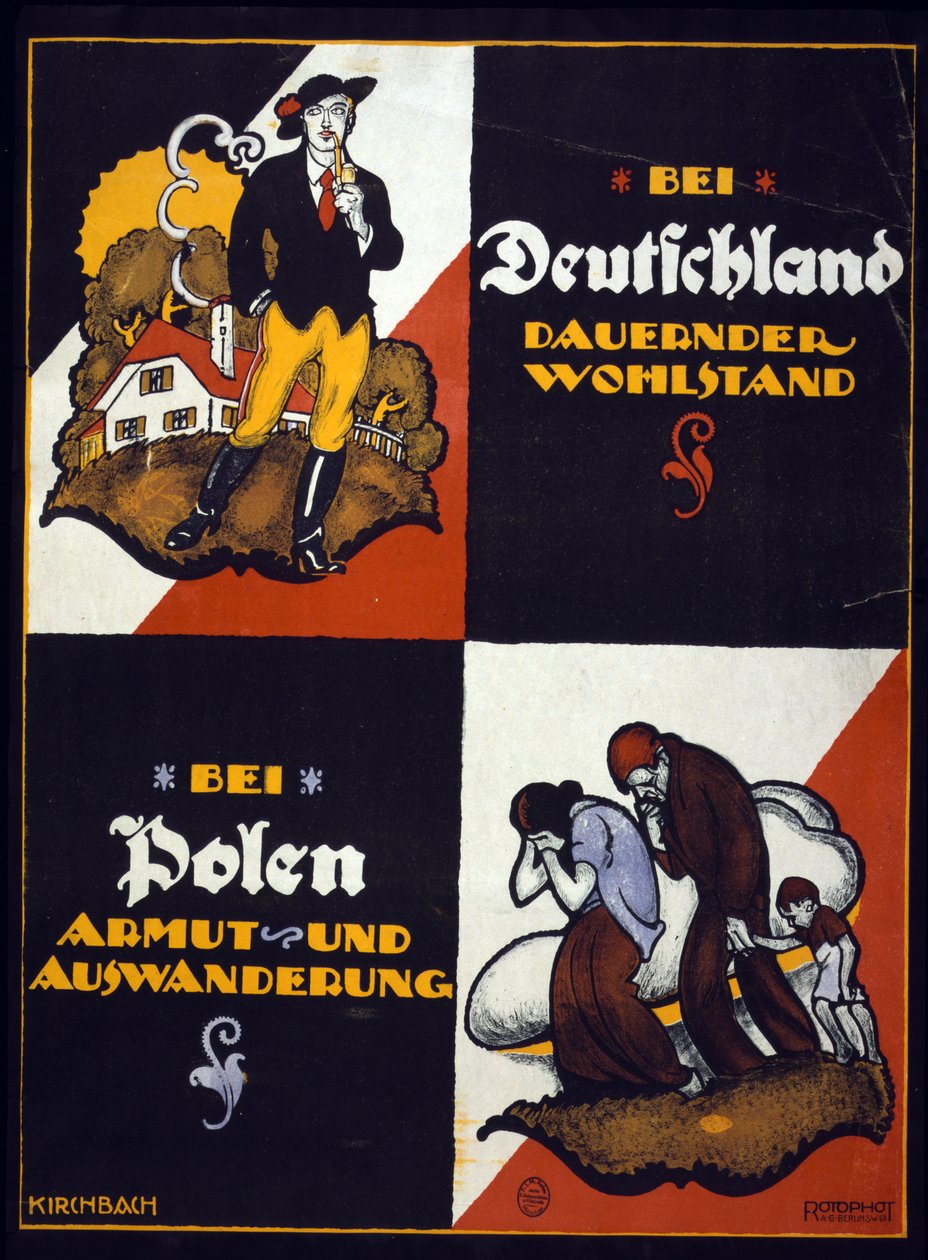 Cartaz alemão Anti-Polaco de Fritz Gottfried Kirchbach