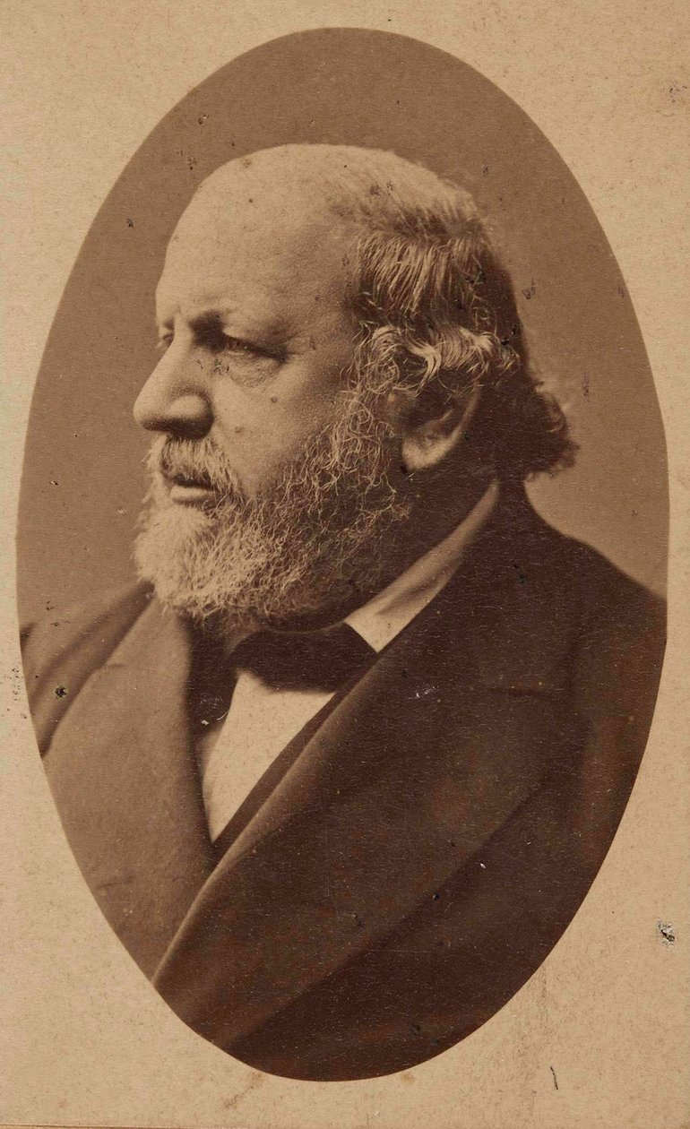 Retrato do compositor Ferdinand von Hiller 1811-1885, c. 1880. de Fritz Luckhardt