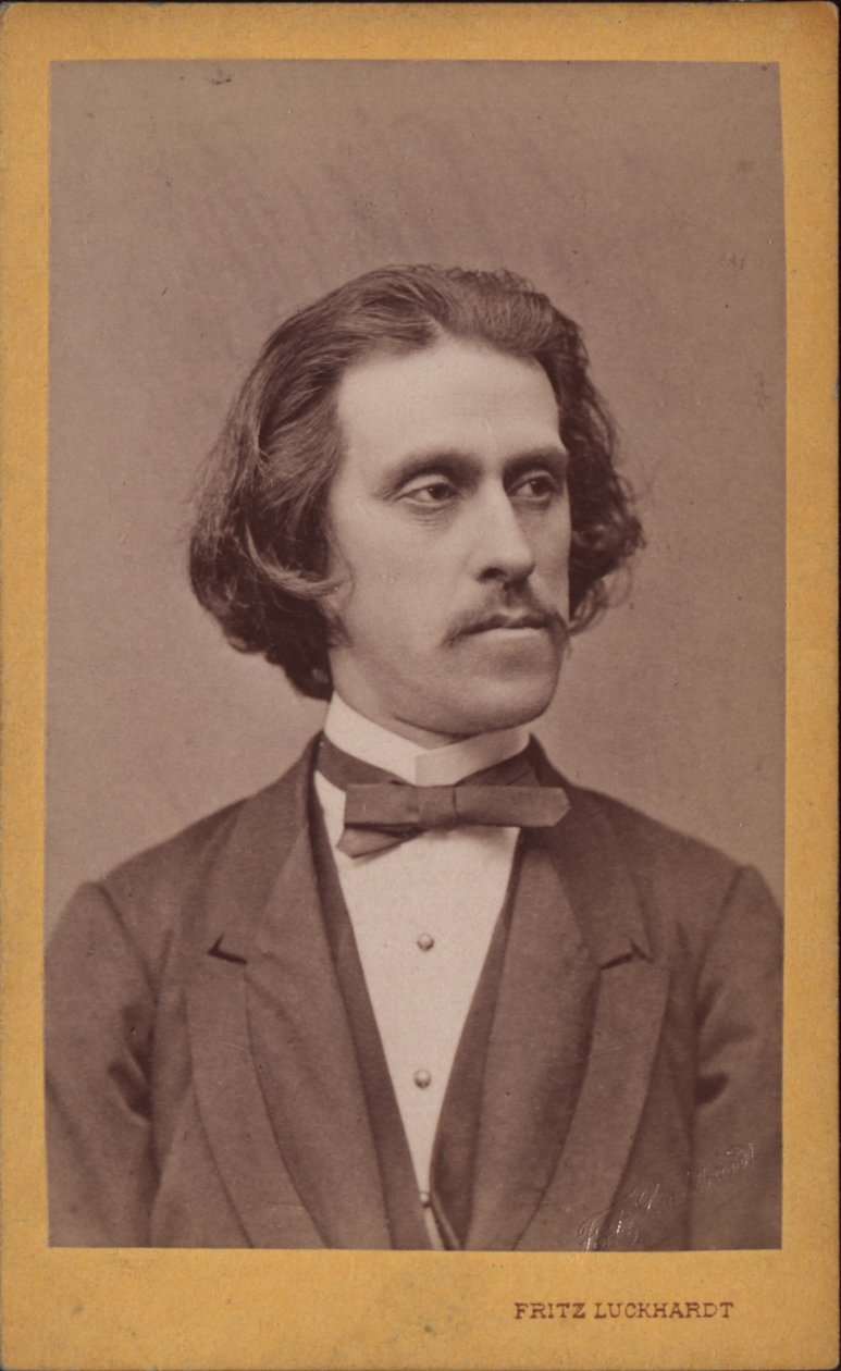 Retrato do compositor Josef Strauss 1827-1870, c. 1868. de Fritz Luckhardt
