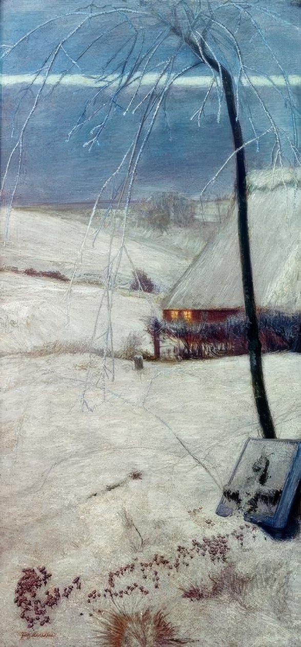 Túmulo de crianças na neve de Fritz Mackensen
