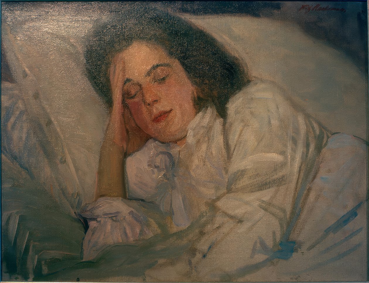 Retrato de Alexandra adormecida de Fritz Mackensen