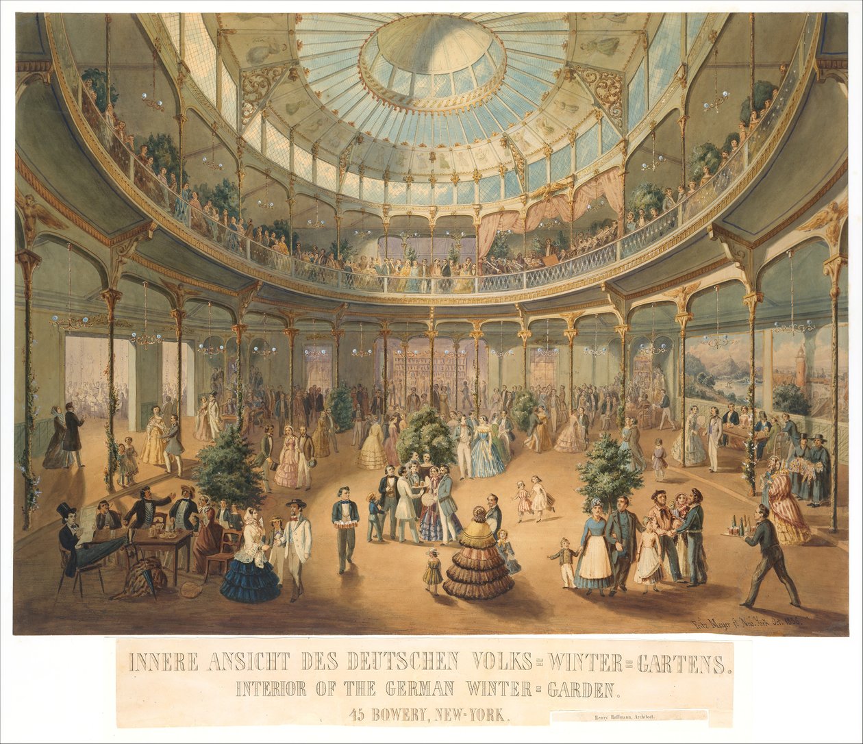 Vista interior do Jardim de Inverno do Povo Alemão. Interior do Jardim de Inverno Alemão..., 1856. de Fritz Meyer