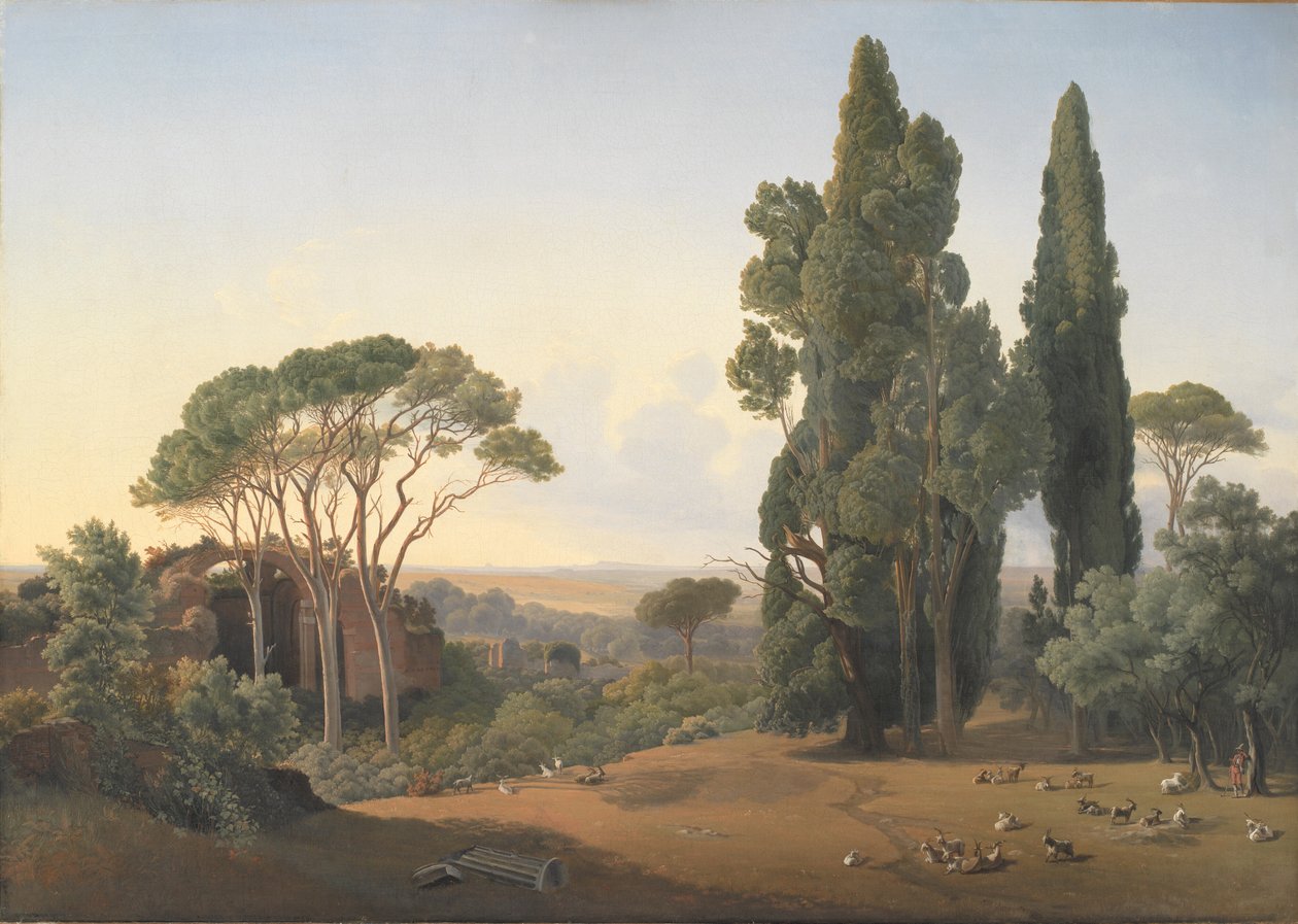 Uma vista da Villa de Adriano, Tivoli de Fritz Petzholdt