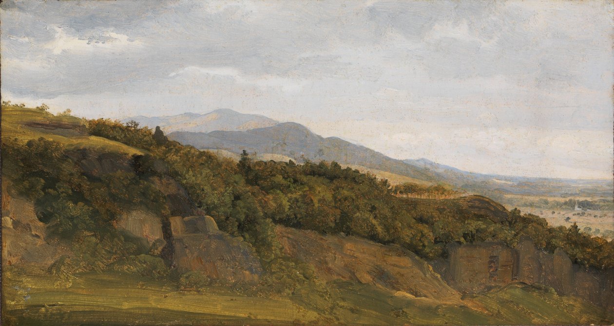 Paisagem alemã com vista para um vale amplo de Fritz Petzholdt