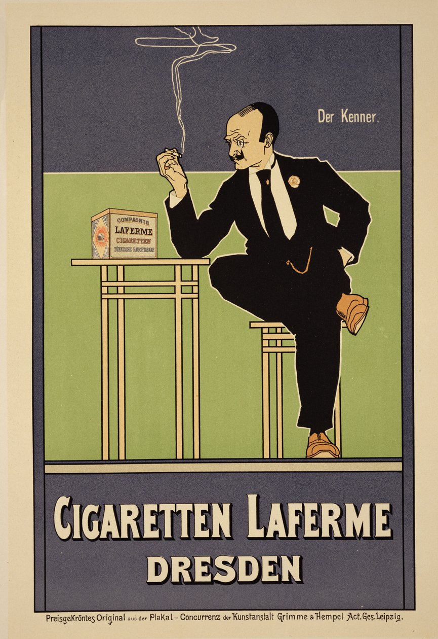 Reprodução de um cartaz publicitário dos cigarros 