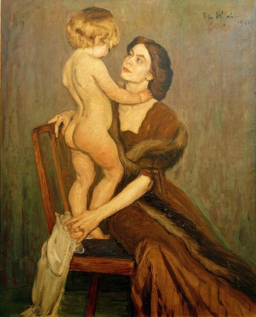 Senhora com criança de Fritz Rhein