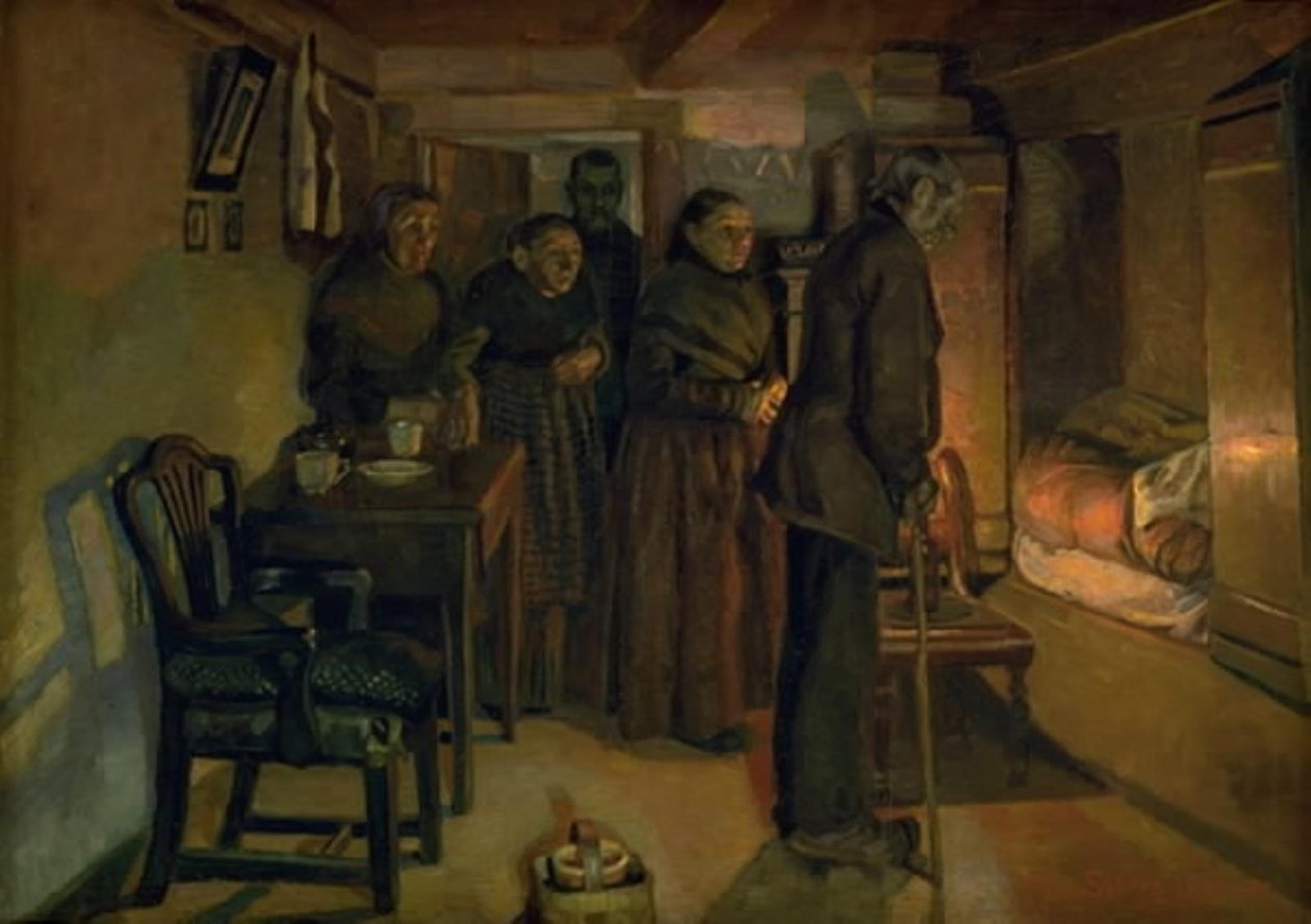 Em um leito de morte de Fritz Syberg
