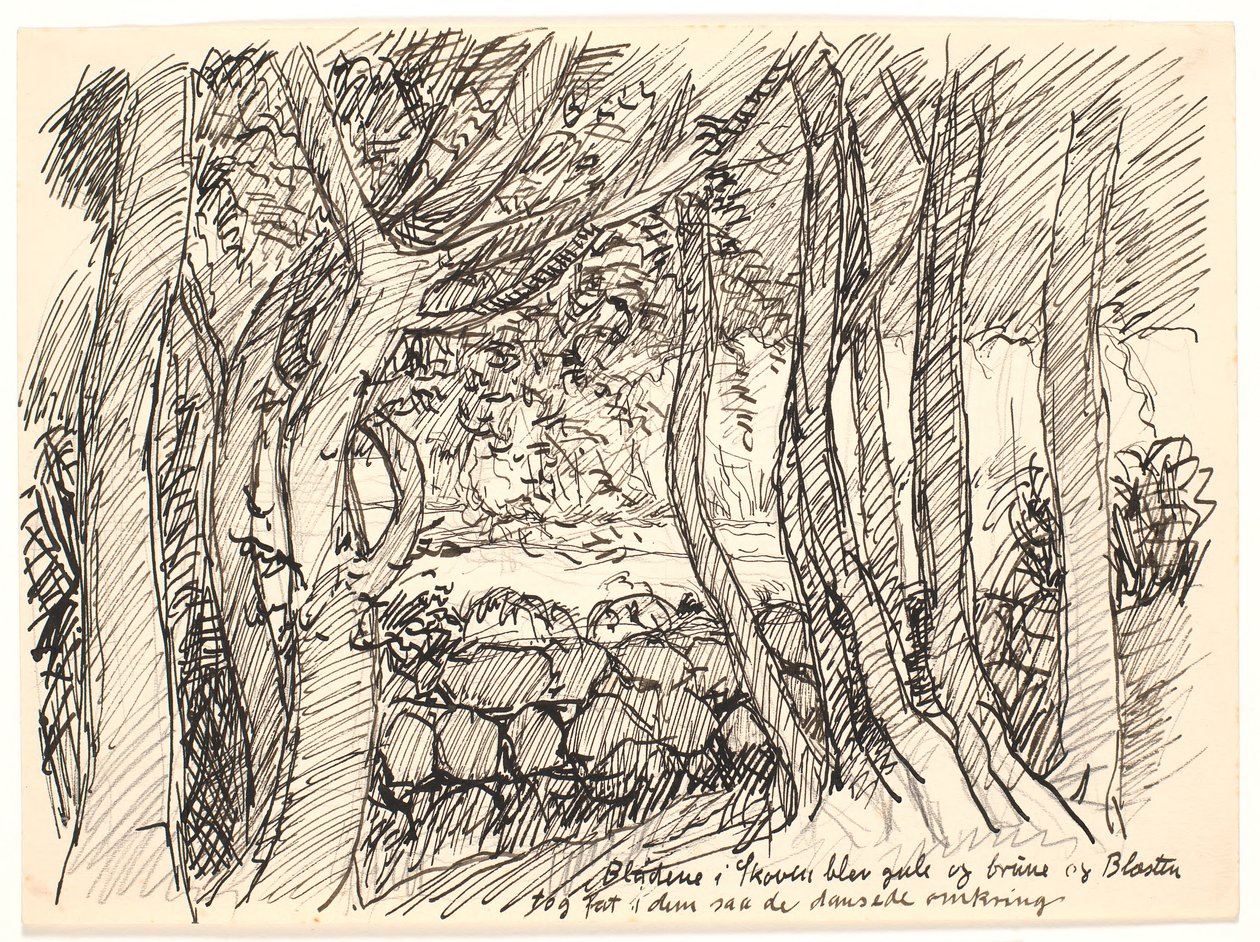 As folhas da floresta ficaram amarelas e marrons... de Fritz Syberg