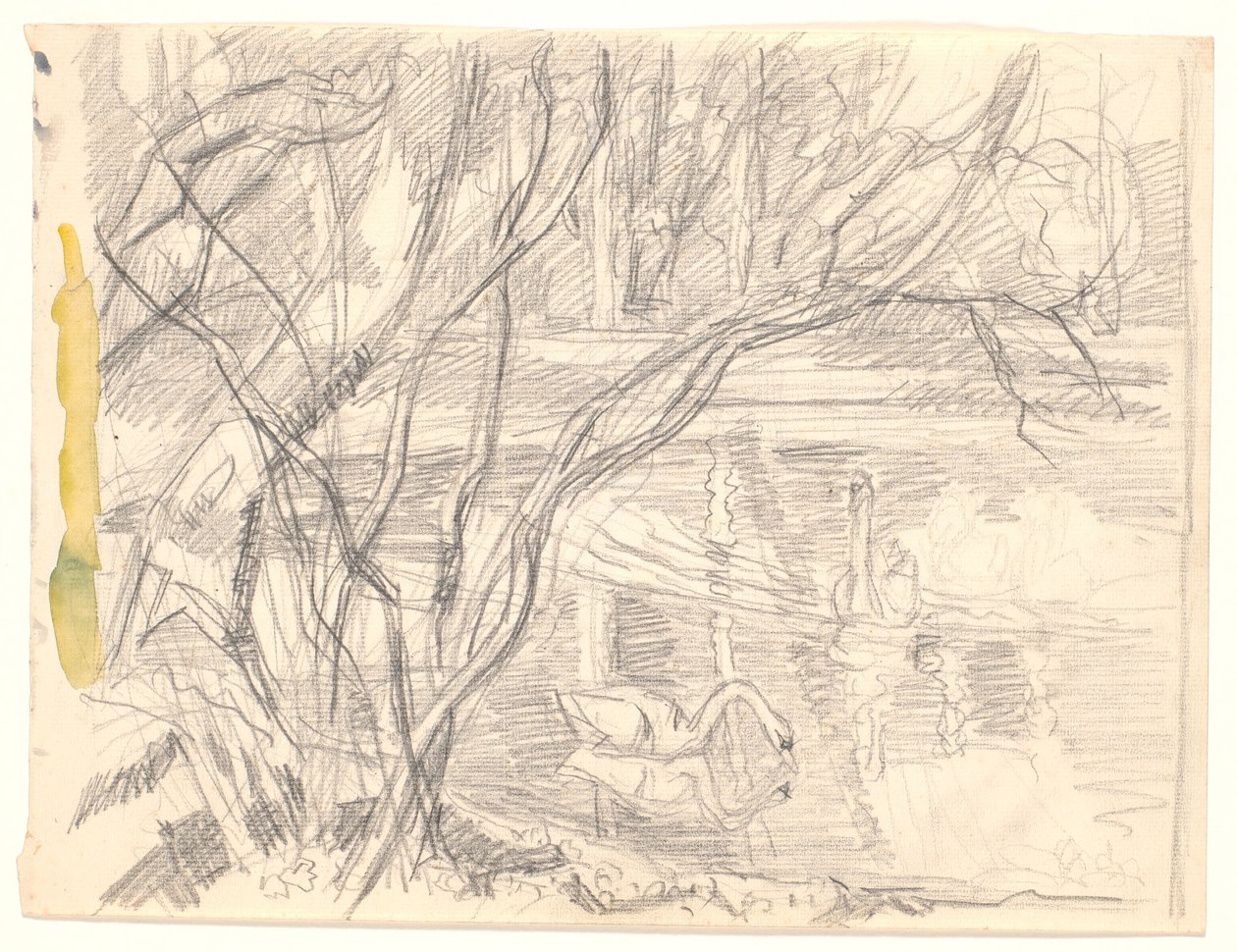 Um lago com quatro cisnes de Fritz Syberg