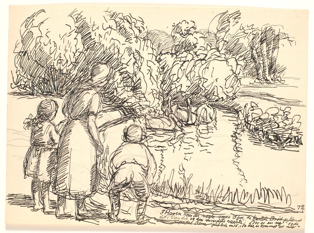 No jardim vieram algumas crianças pequenas... de Fritz Syberg