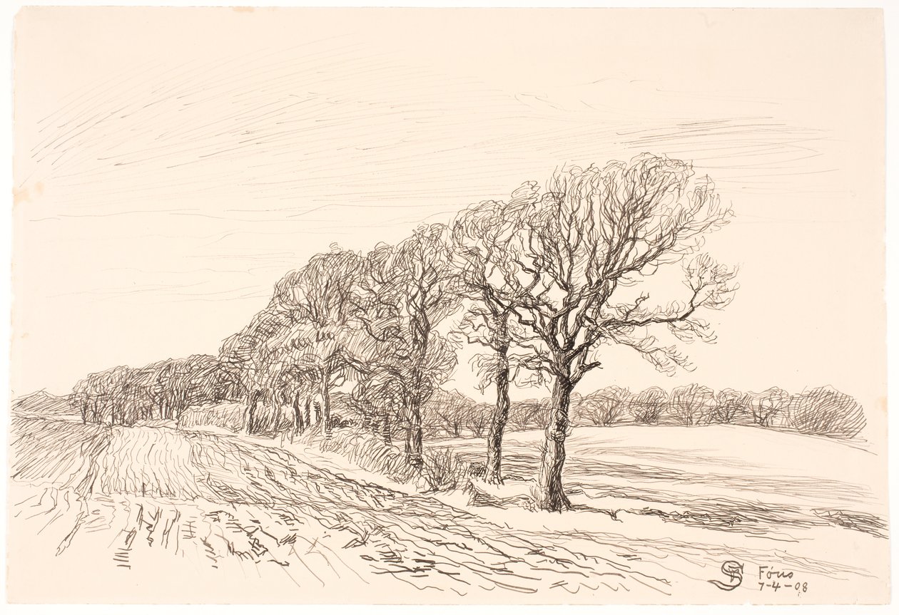 Paisagem com carvalhos. Føns de Fritz Syberg