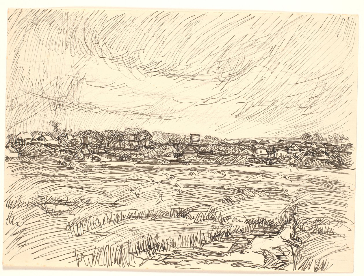 paisagem com vila de Fritz Syberg