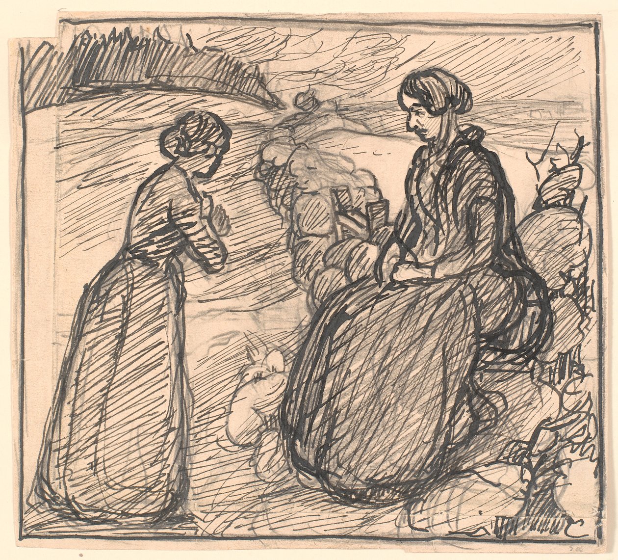 Esboço de H.C. Andersen "A História de uma Mãe" de Fritz Syberg