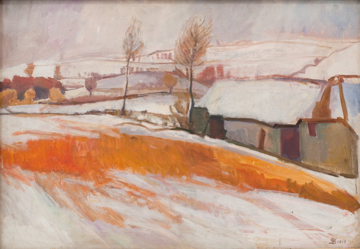 Paisagem de inverno. Acima de Kærby Hill. de Fritz Syberg