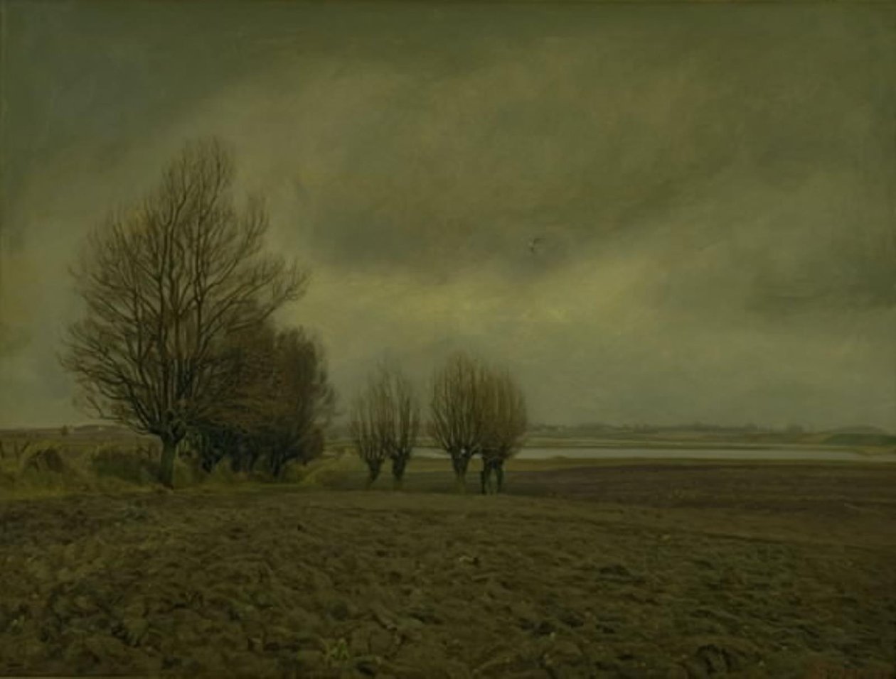Paisagem de inverno perto da praia de Taarby em Funen de Fritz Syberg