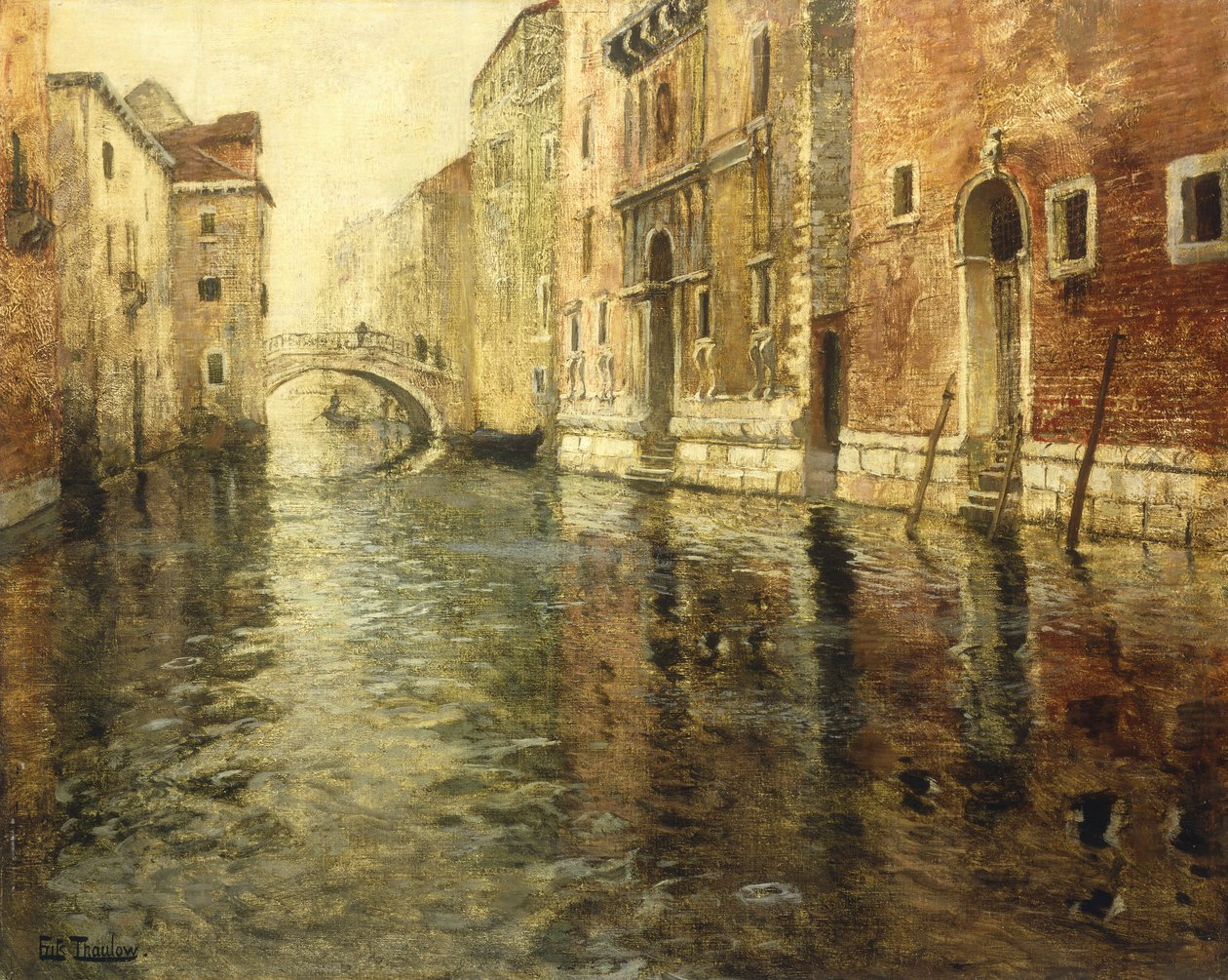 Uma cena do canal veneziano de Frits Thaulow