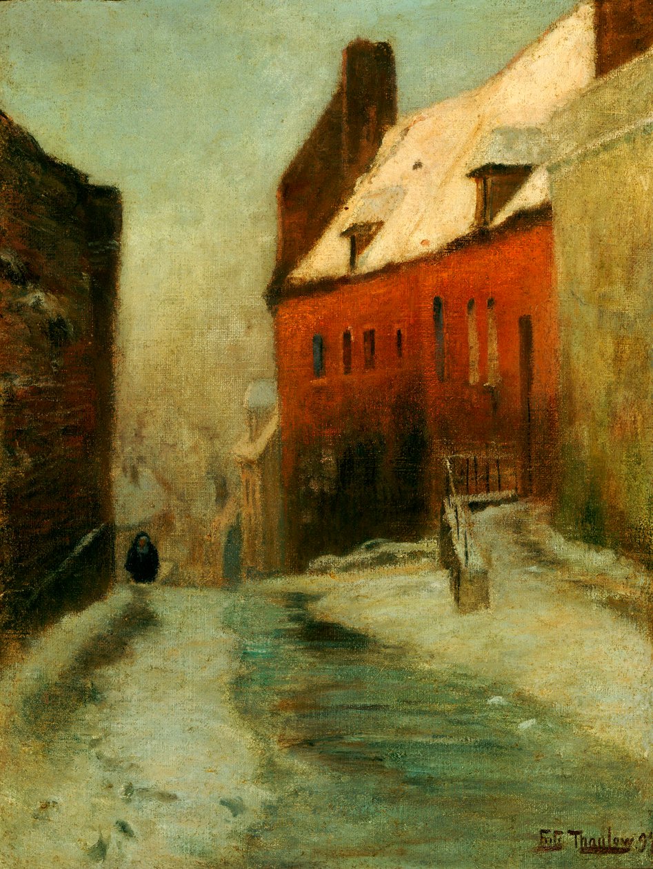 Uma cena de rua de inverno, Montreuil, 1894 de Frits Thaulow