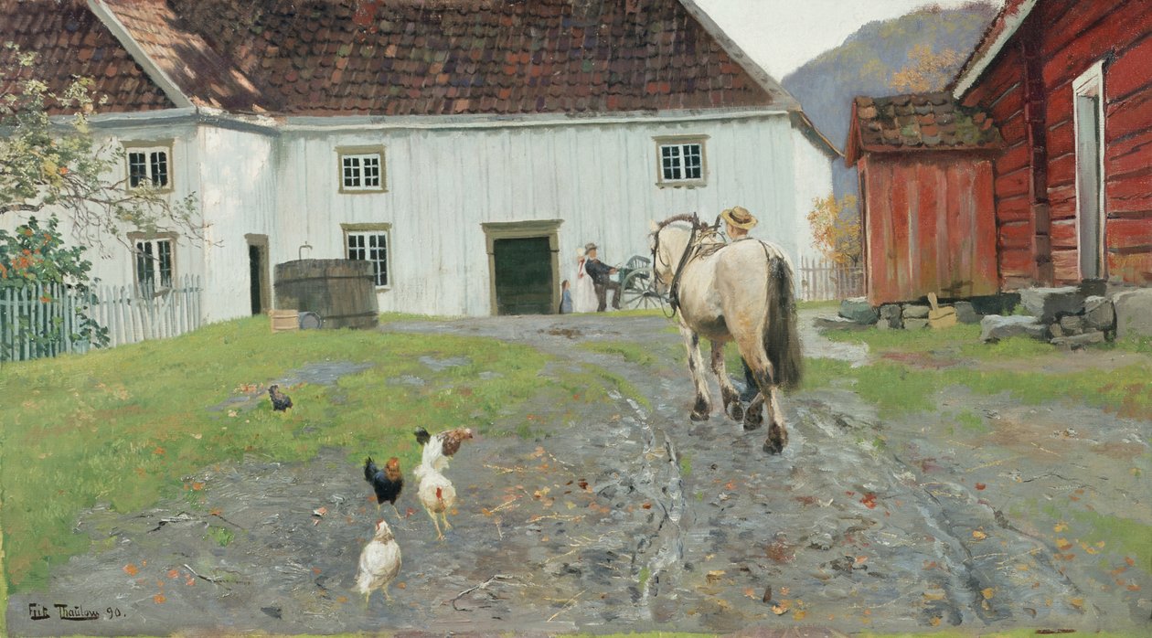 No pátio da fazenda de Fritz Thaulow