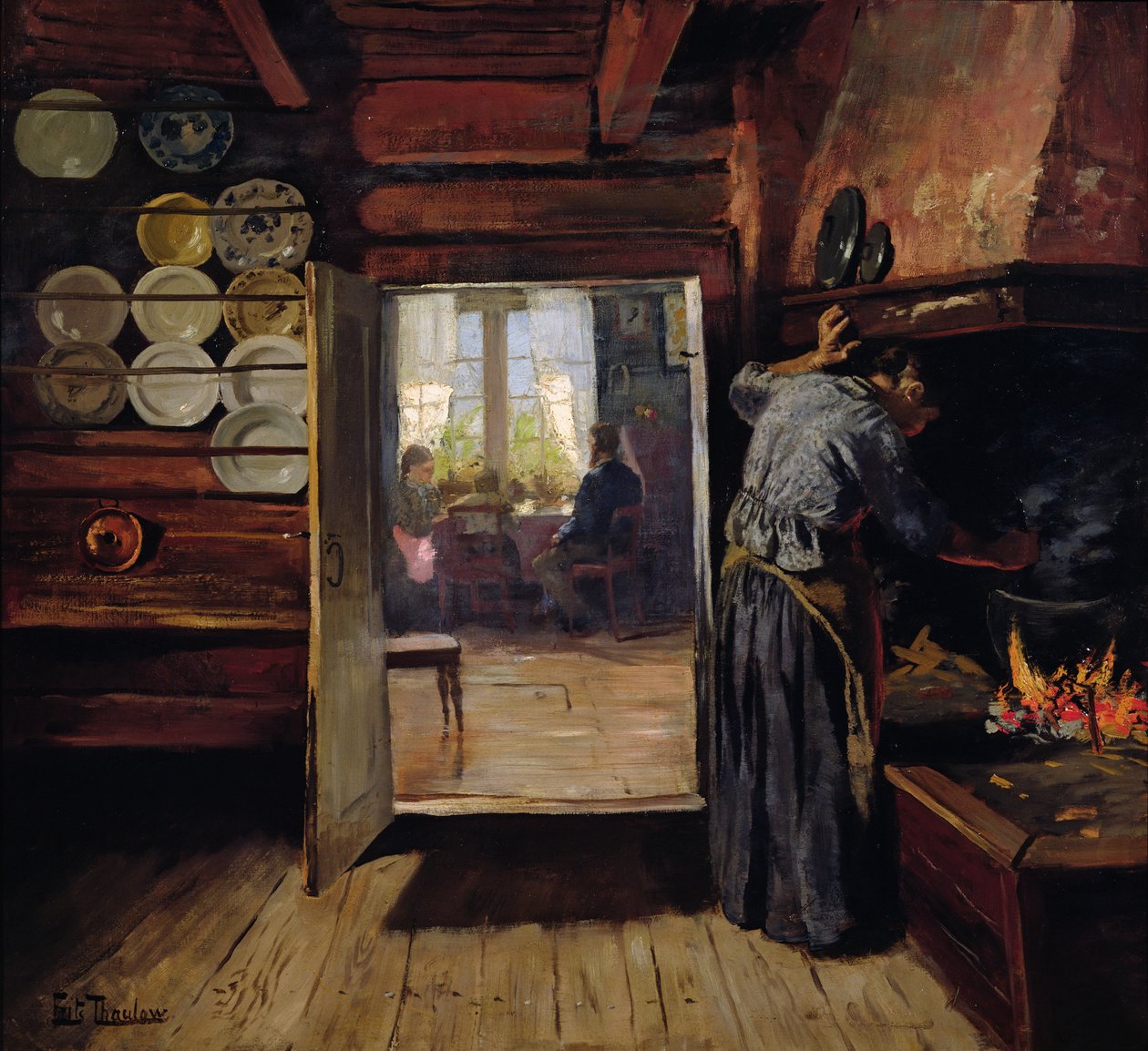 Interior em Seljord de Fritz Thaulow