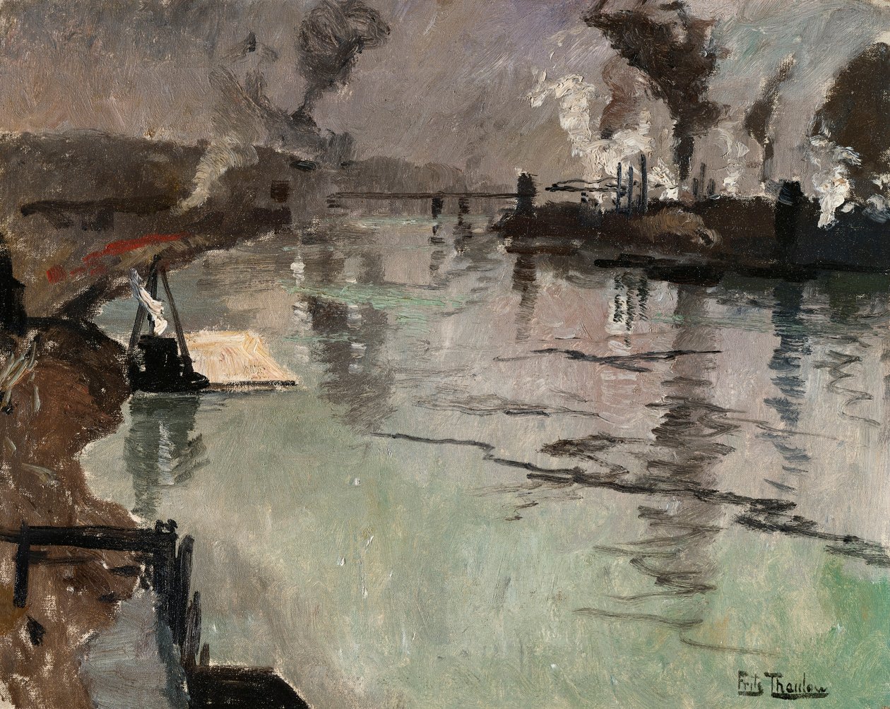 Chaminés ao longo do rio de Frits Thaulow