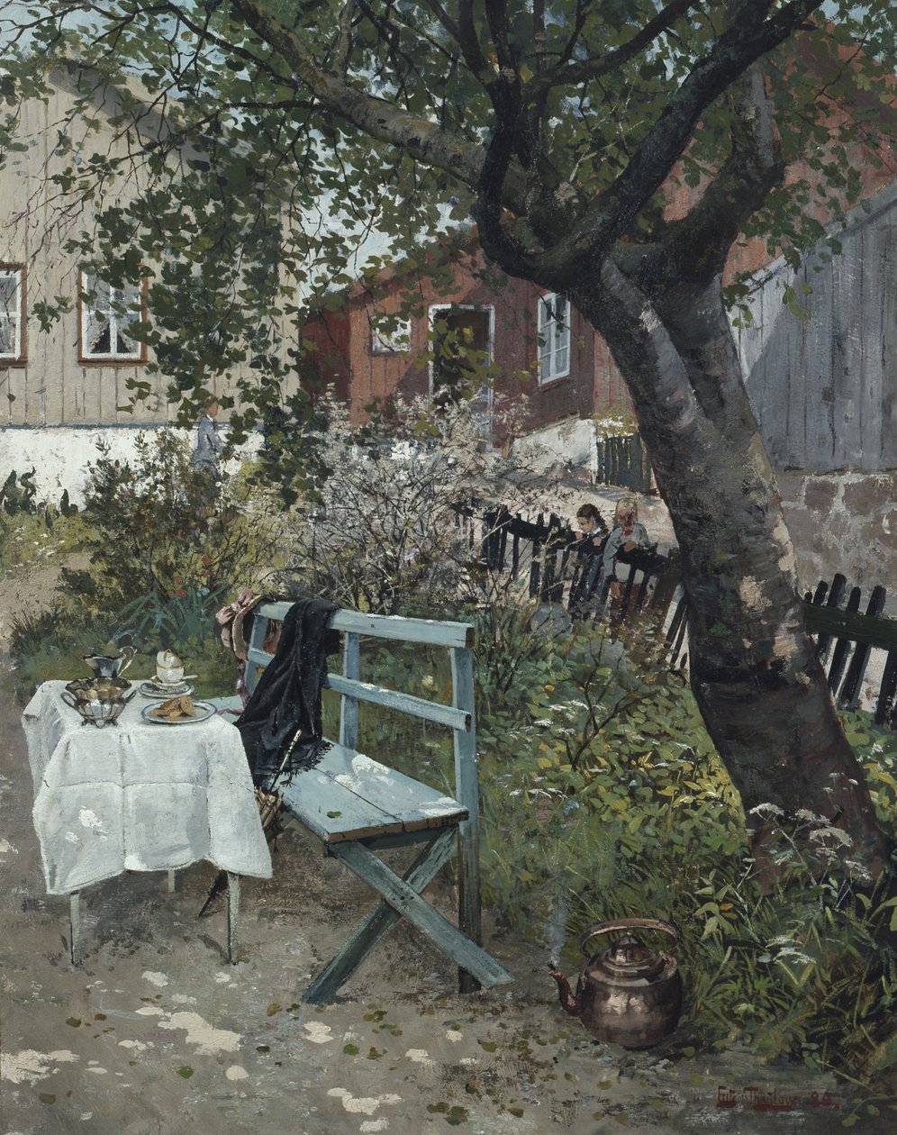 Dia de verão no jardim de Fritz Thaulow
