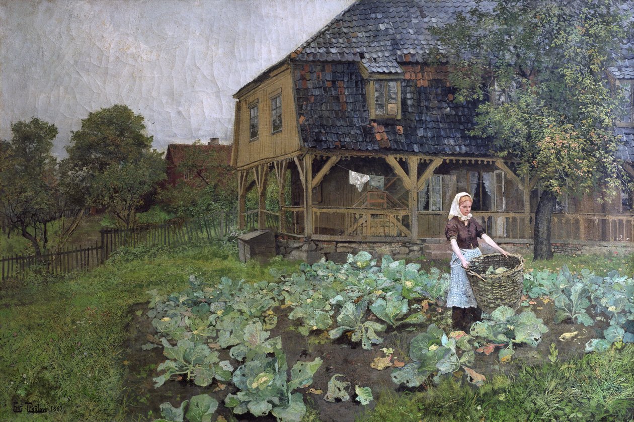A mansão em Grunerlokka (óleo sobre tela) de Fritz Thaulow