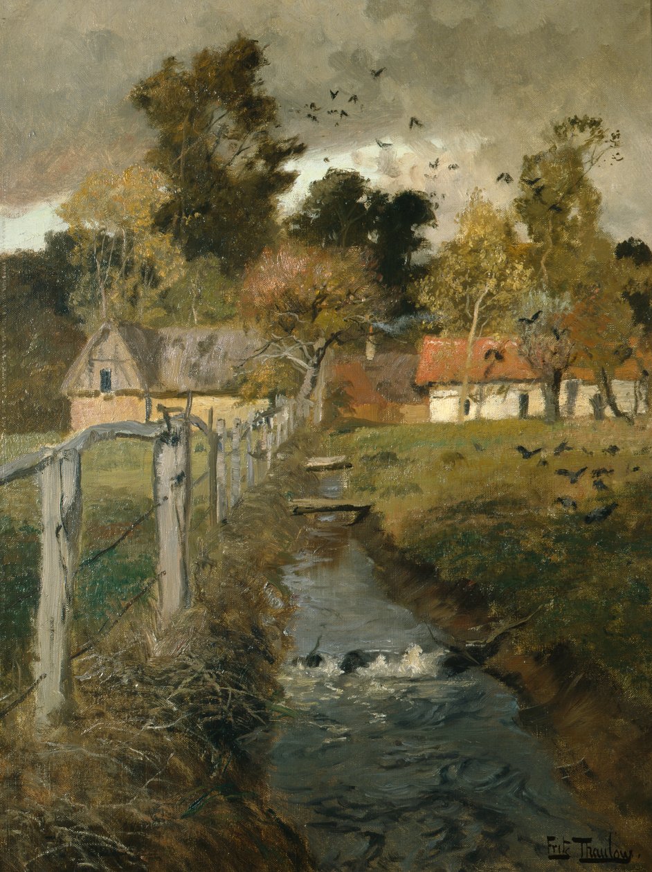 O riacho, c.1895 de Fritz Thaulow