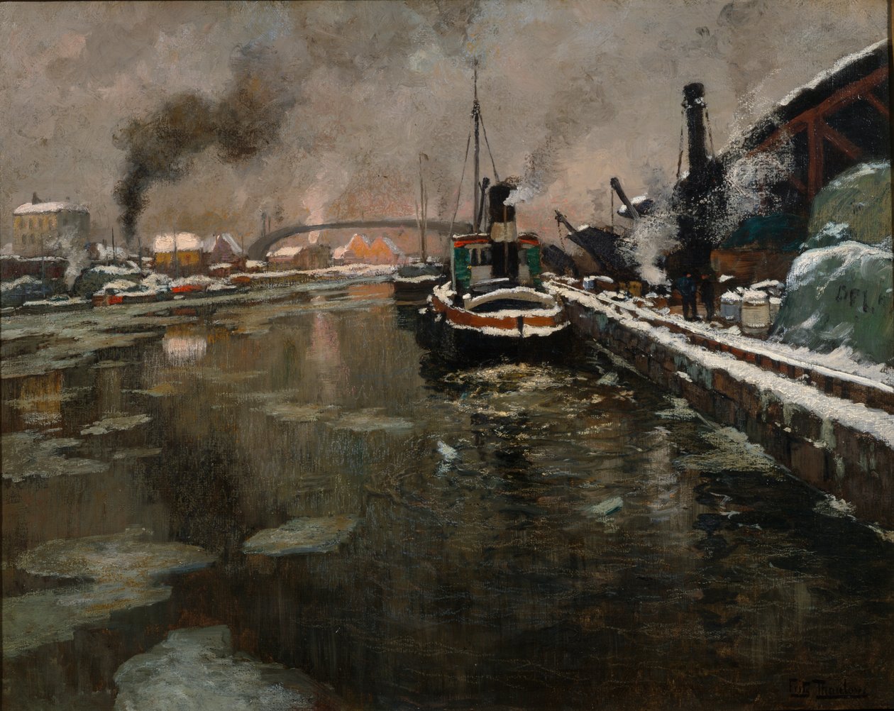 Sem título, c.1902 (óleo sobre tela) de Fritz Thaulow