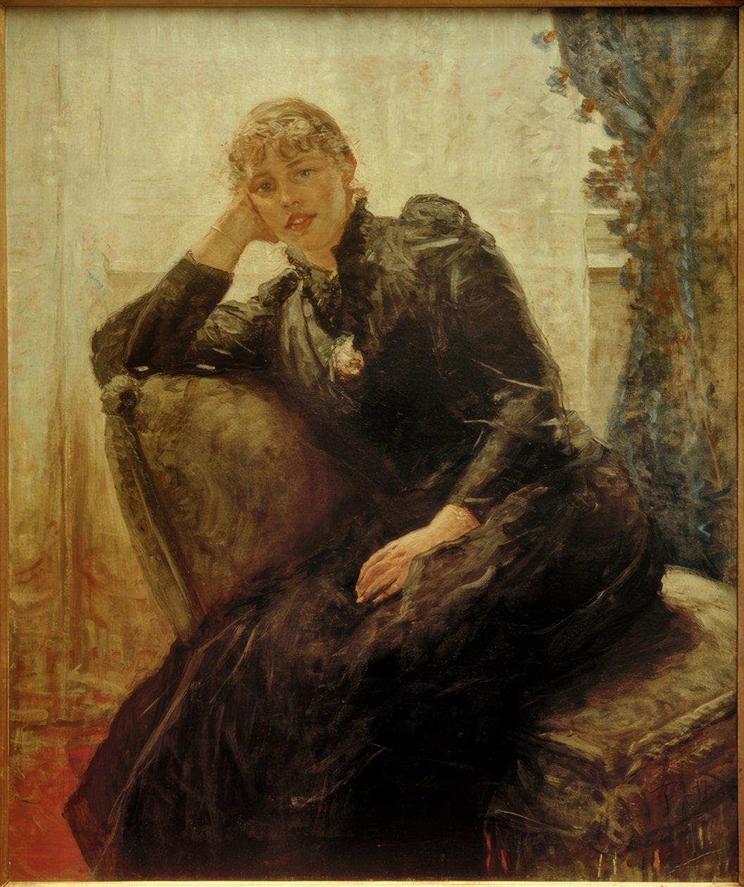 F. von Uhde, Retrato de uma senhora (Retrato Therese Karl) de Fritz von Uhde