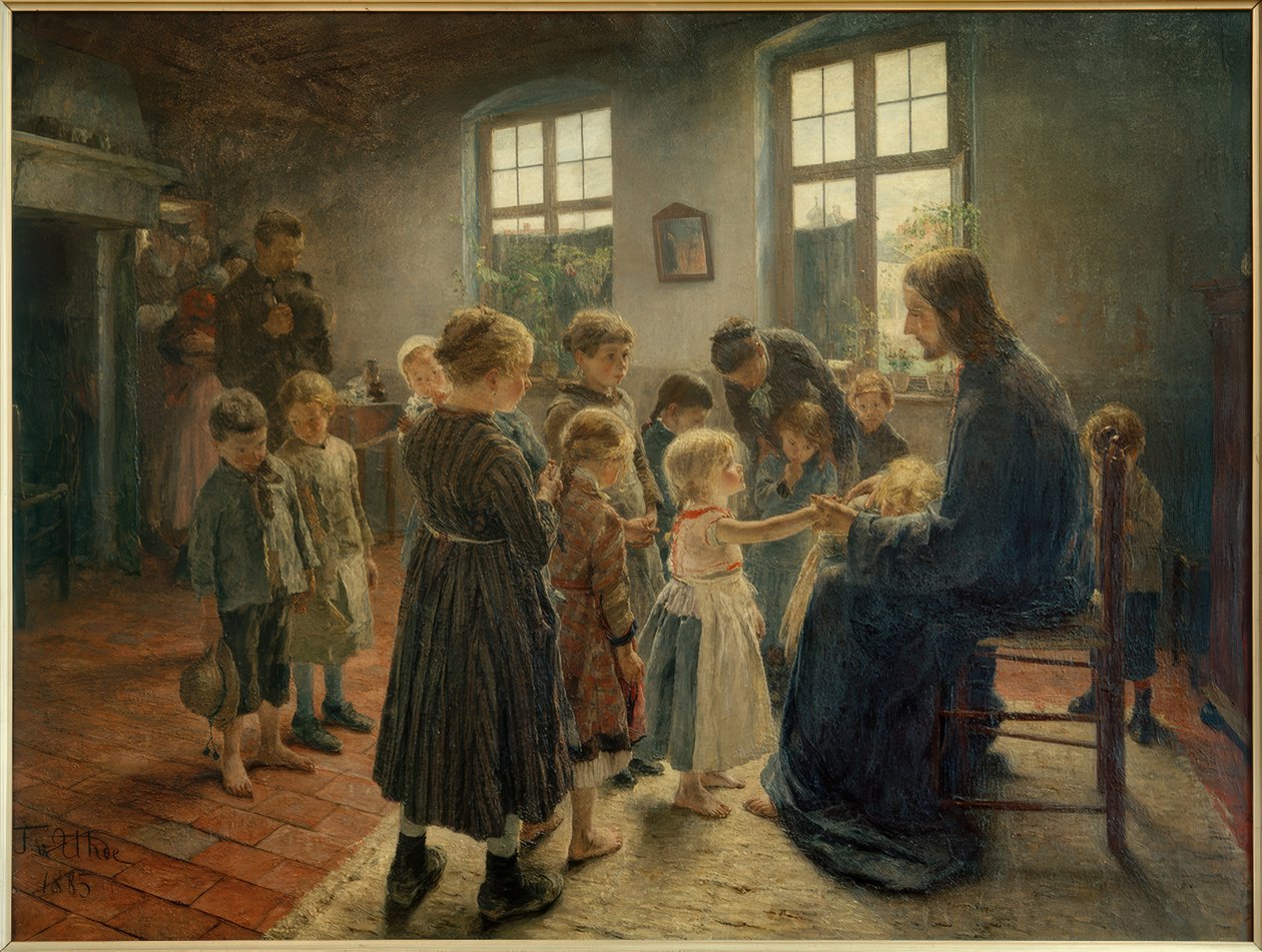 Deixe as crianças virem para mim de Fritz von Uhde