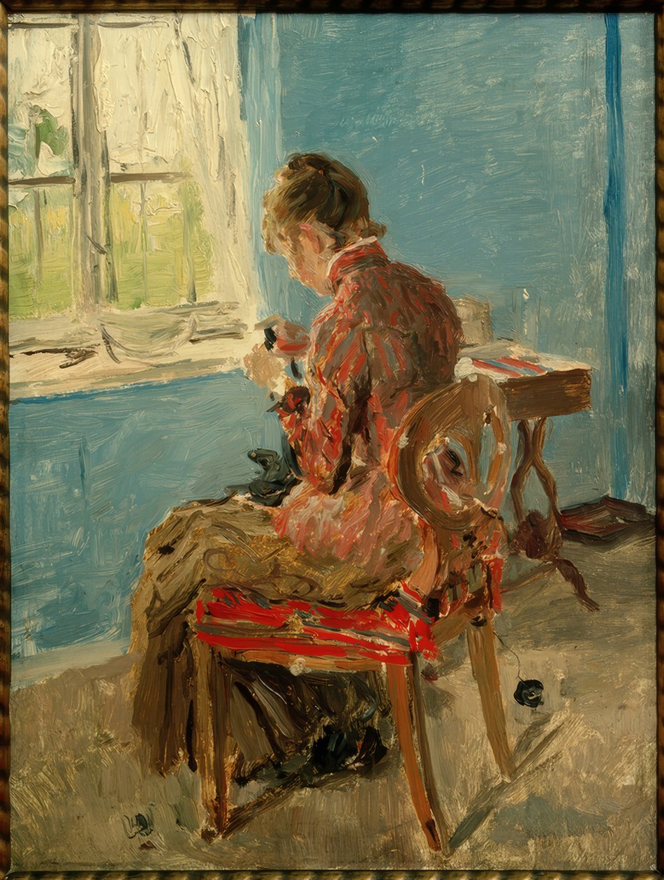 Costureira na janela de Fritz von Uhde
