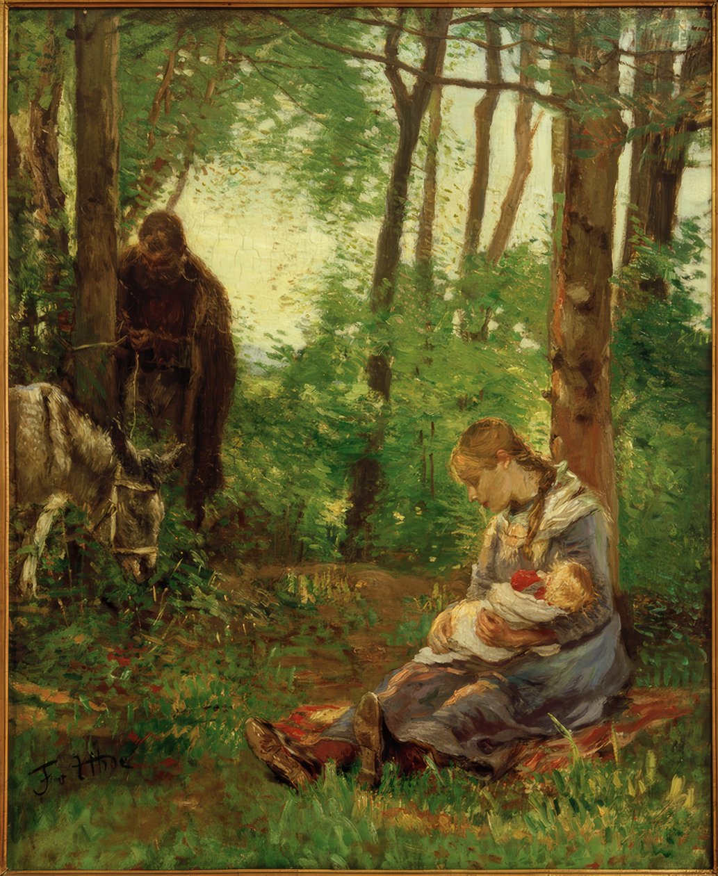 Descanse na floresta (descanse em fuga) de Fritz von Uhde