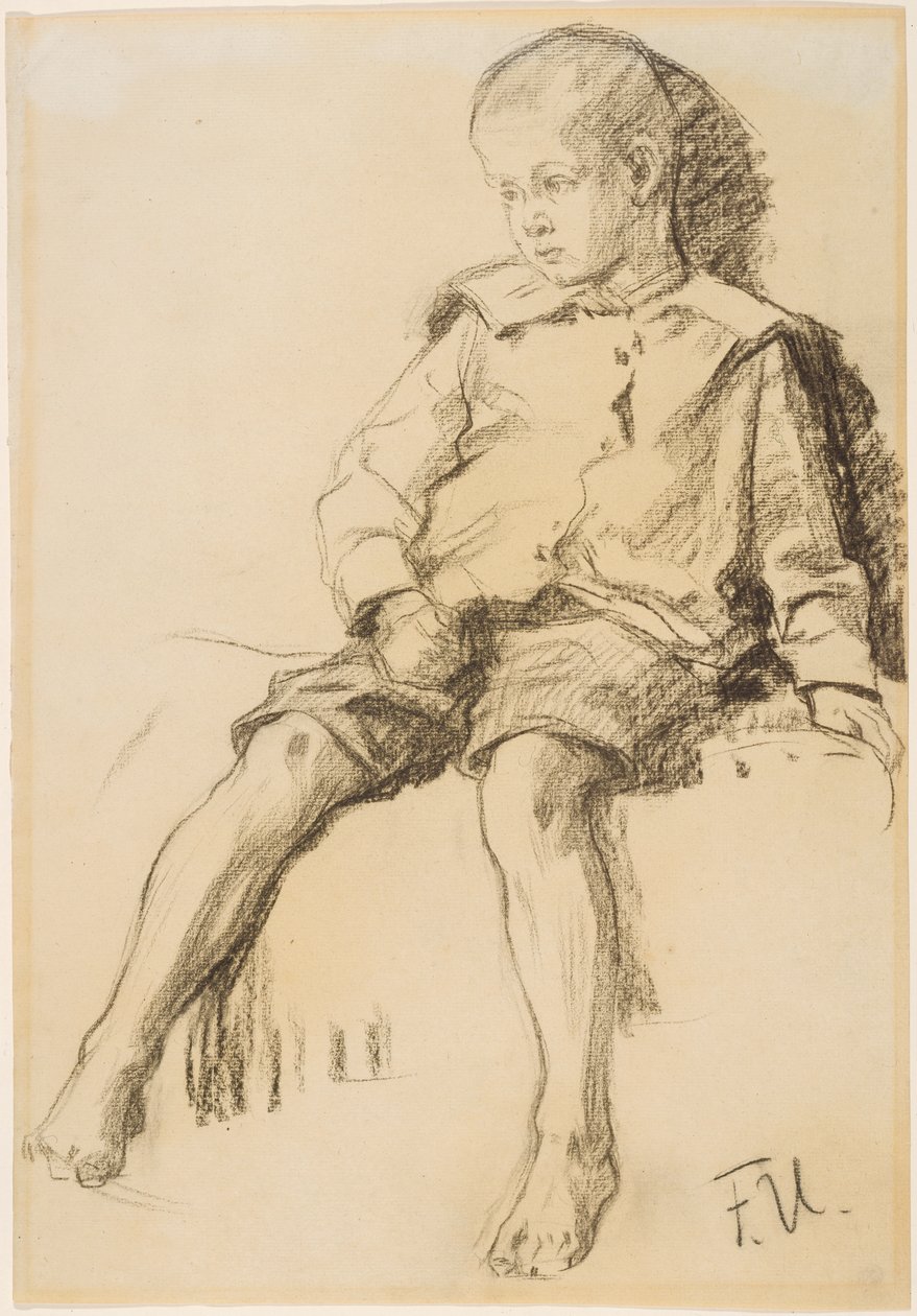 Rapaz sentado com as pernas nuas de Fritz von Uhde