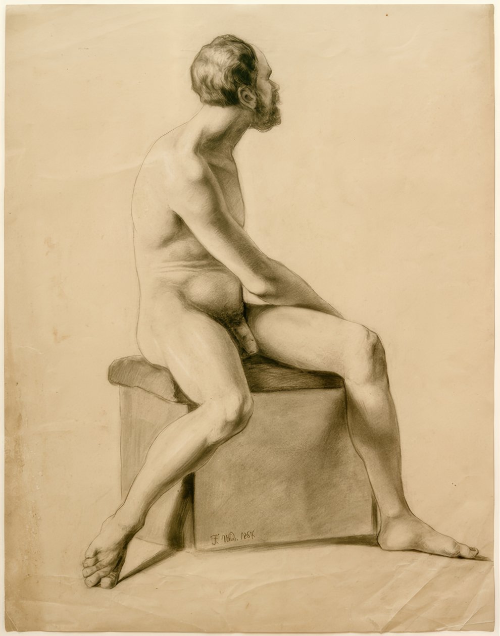 Sentado nu masculino de Fritz von Uhde