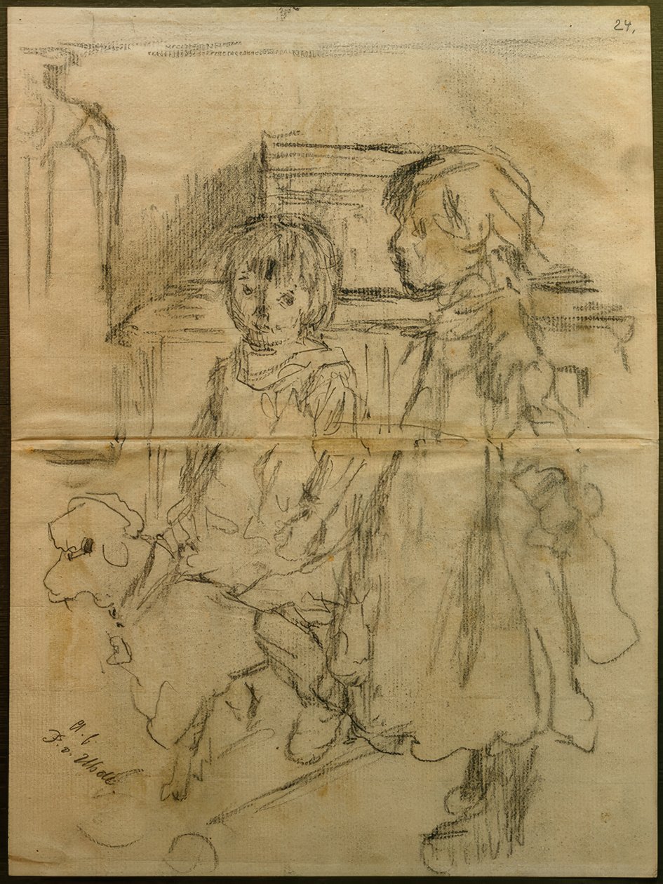 Trabalho preliminar sobre "Kinderstube" de Fritz von Uhde