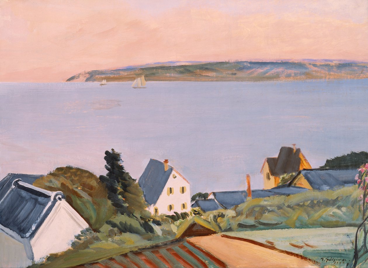 Vista distante de Awajishima de Fujishima Takeji