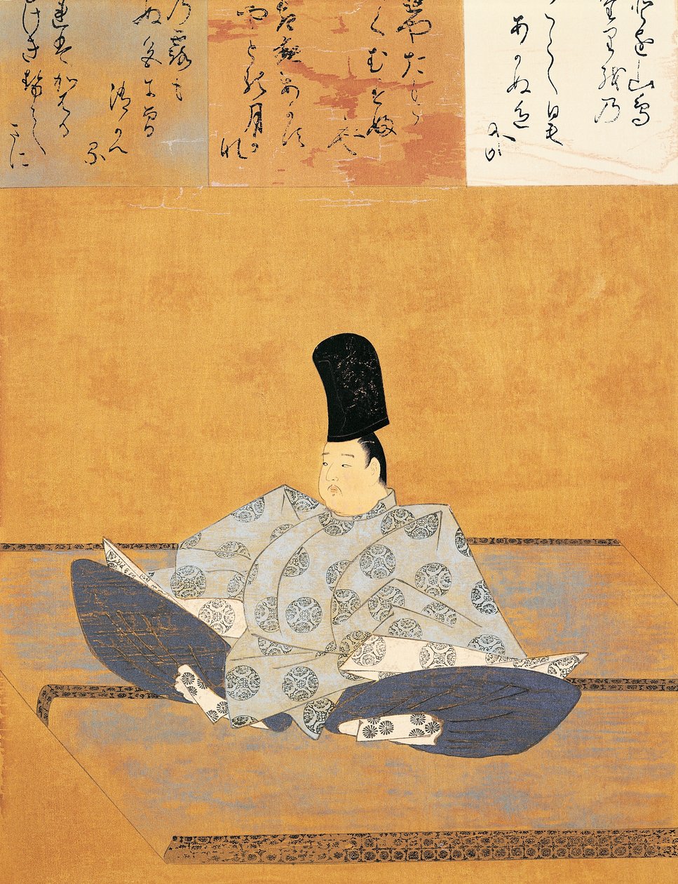 Retrato do Imperador Go-Toba, atribuído a Fujiwara no Nobuzane (1176 ou ca 1177-1265), Japão, Civilização Japonesa de Fujiwara  Nobuzane