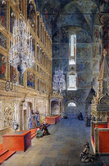 Interior da Catedral da Assunção do Kremlin de Moscou, 1819 de Fyodor Alexeyev