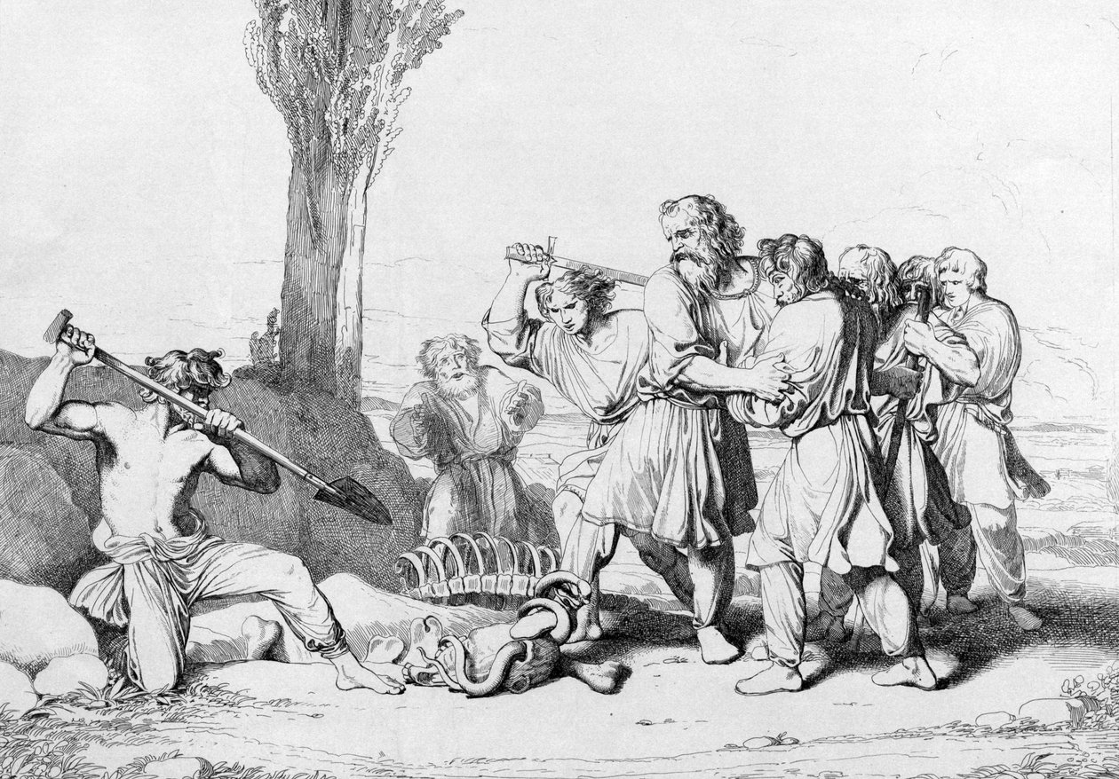 A morte do grão-duque Oleg, antes de 1839 de Fyodor Antonovich Bruni