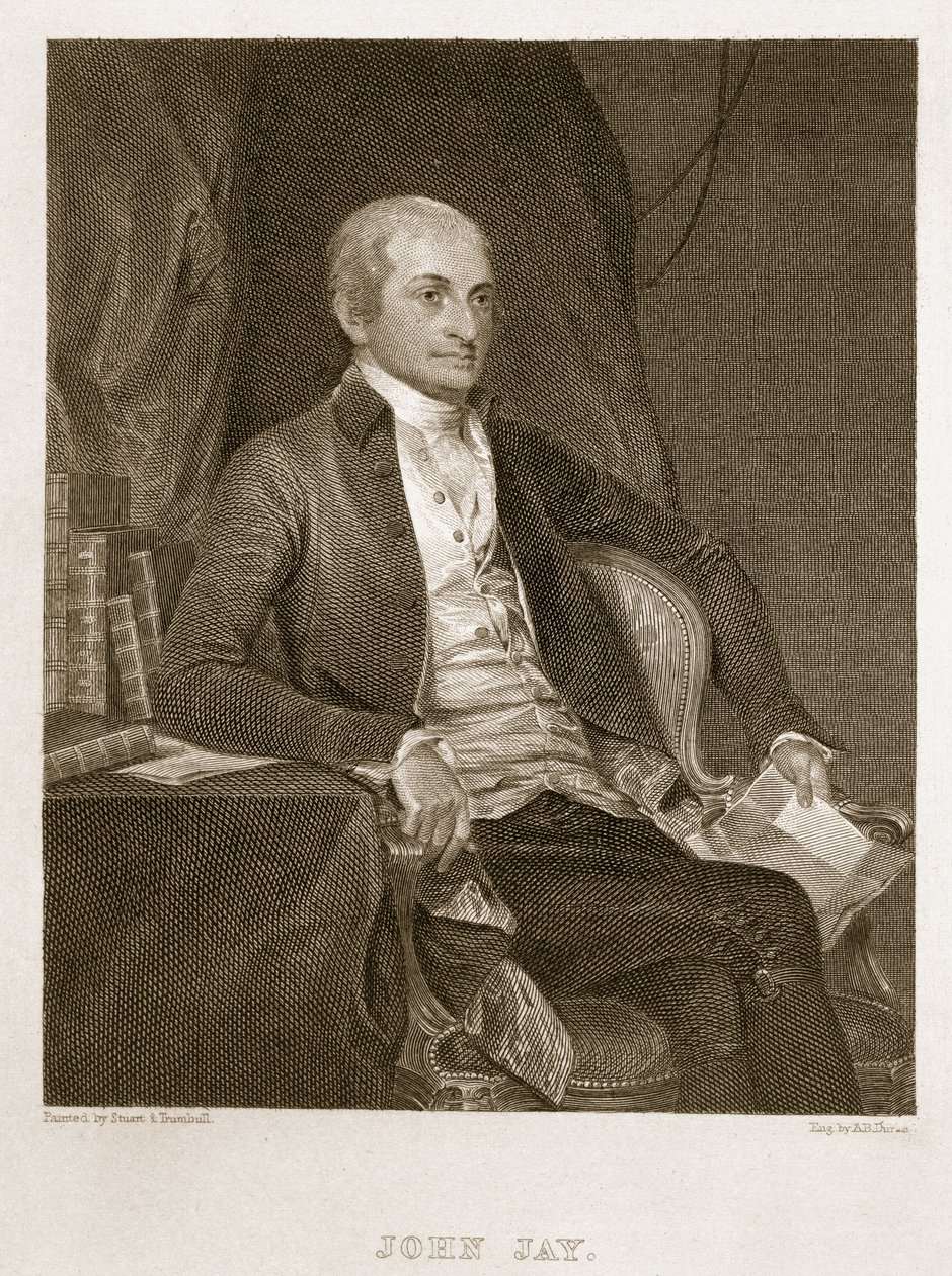 John Jay, gravado por Asher Brown Durand (1796-1886) de G. and Trumbull, J. Stuart