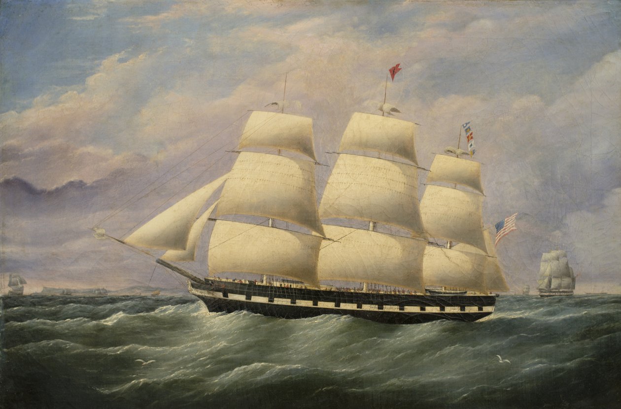 Clipper Ship American Eagle, 1856 óleo sobre tela de G. Dell