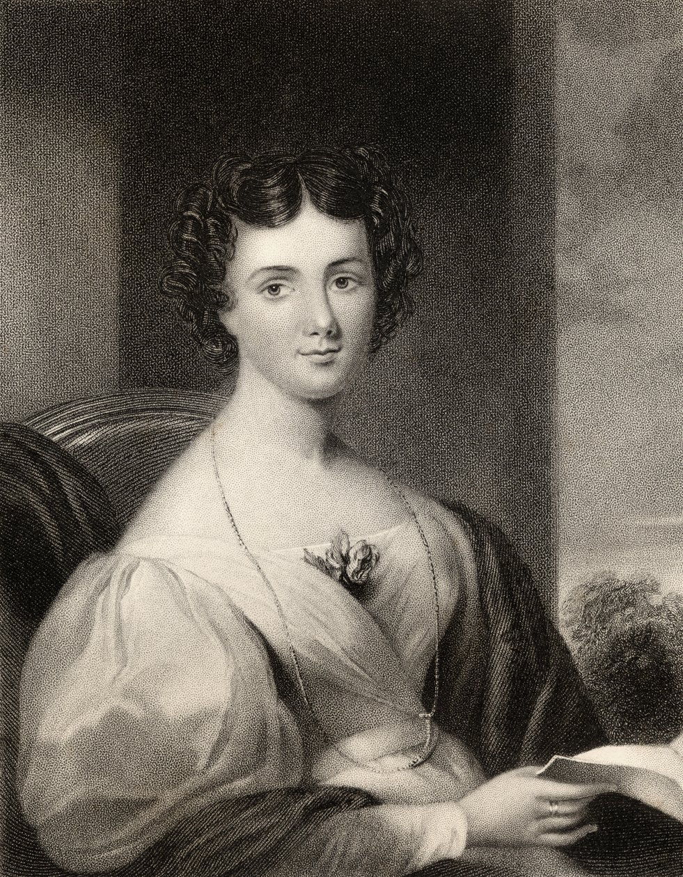 Maria Jane Jewsbury, gravada por J. Cochran, da &39;National Portrait Gallery, Volume III&39;, publicada em 1820 de G. Freeman