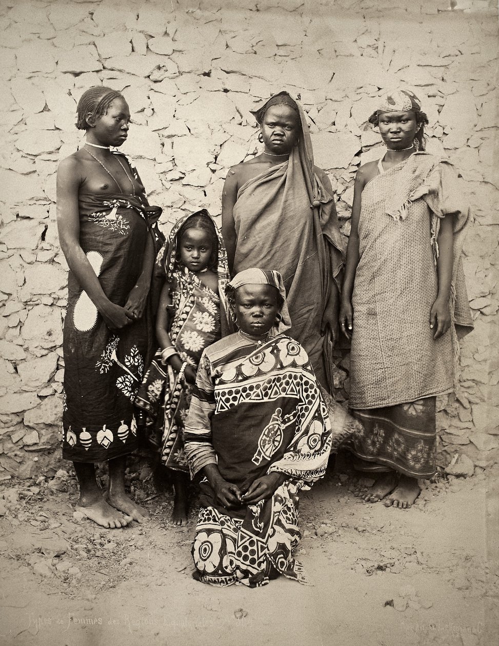 Tipos de mulheres das regiões equatoriais (impressão albumen) de G. Lekegian