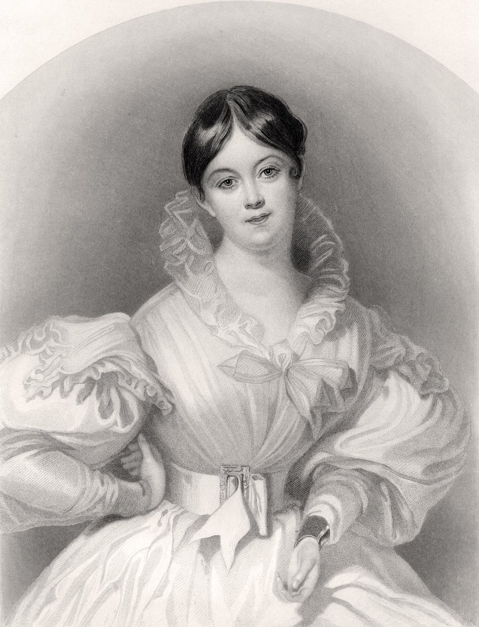 Letícia Elizabeth Landon, gravada por J. Thompson, da &39;National Portrait Gallery, volume IV&39;, publicada em 1820 de G. Machse
