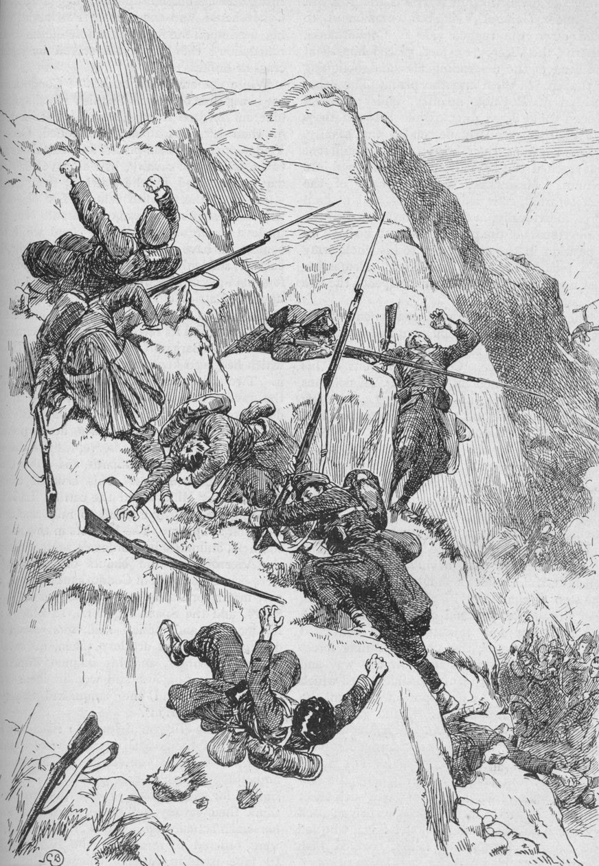Os espanhóis derrotados escalaram os lados ásperos 1902 de GB